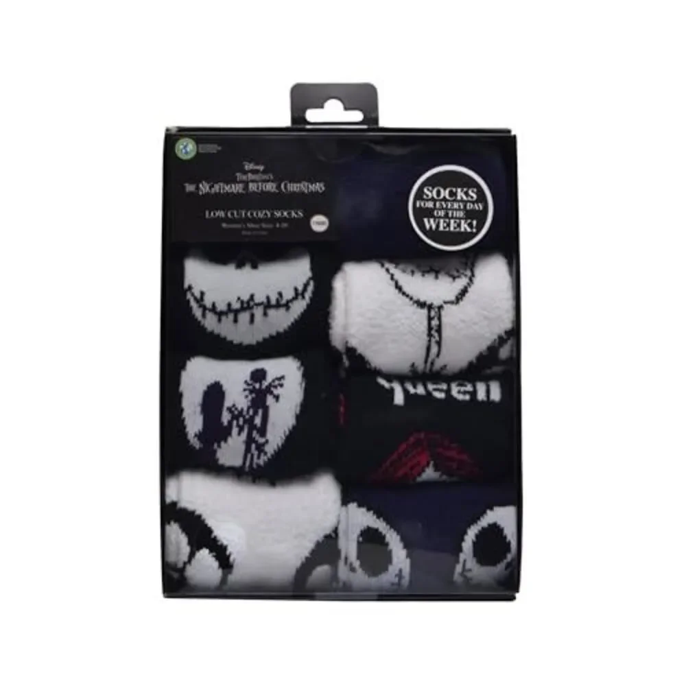Disney NBC Womens 7-Pack Box Set Low Cut Cozy Socks, Shoe Size 4-10
